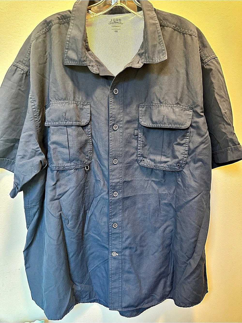 IZOD XXL Men's Navy Blue Short Sleeve Button-Down Shirt